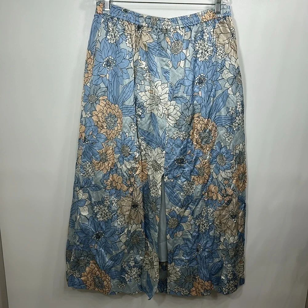 J.Crew Collection textured satin skirt set in Zinnia floral. XL.Top is NWT